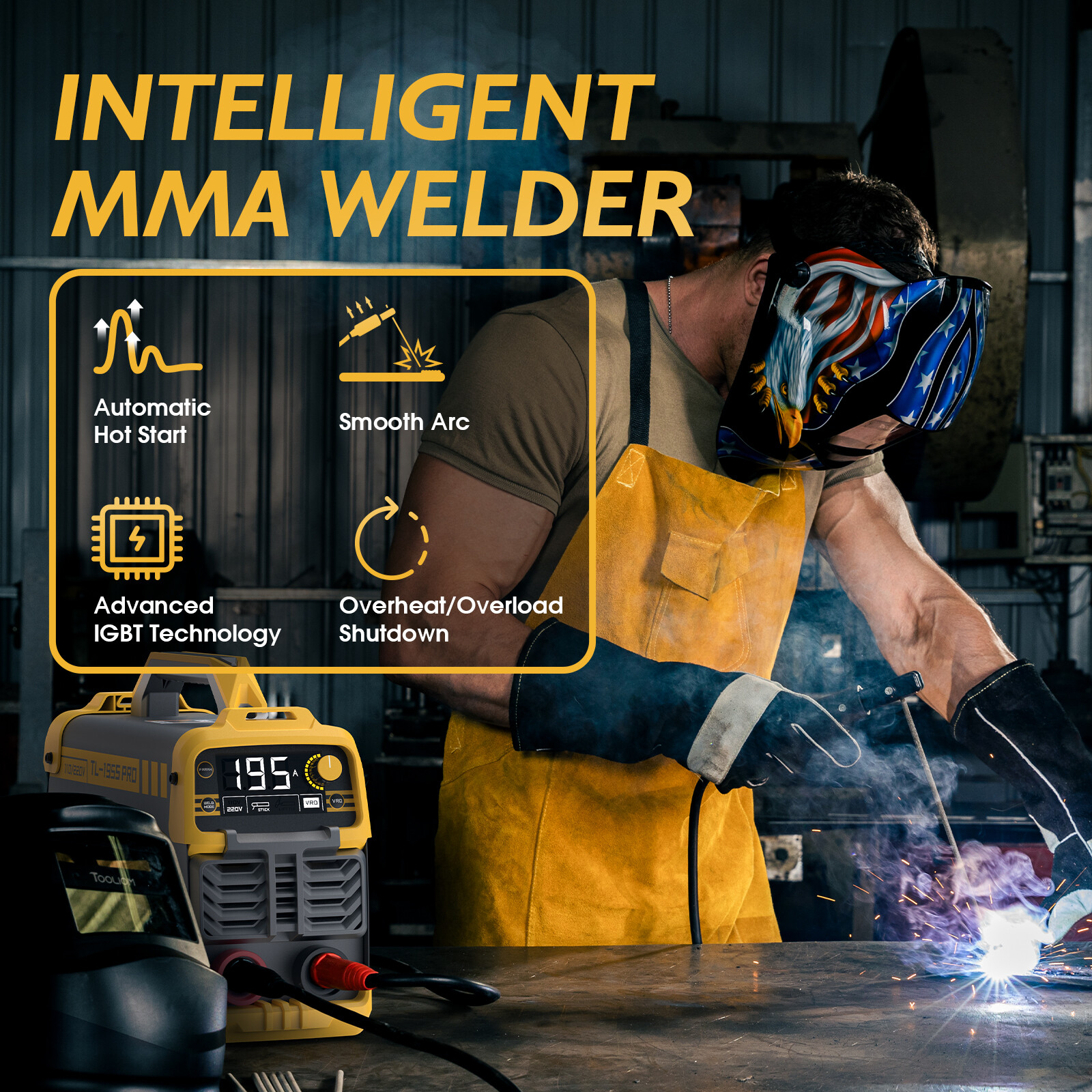 195A MMA ARC Welding Machine 110/220V Dual Volt IGBT Stick Welder Machine