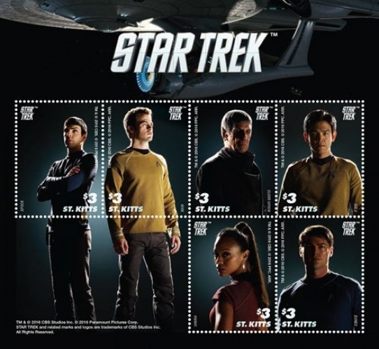 Saint Kitts 2016 - Star Trek - Sheet of 6 Stamps - Scott #941 - MNH