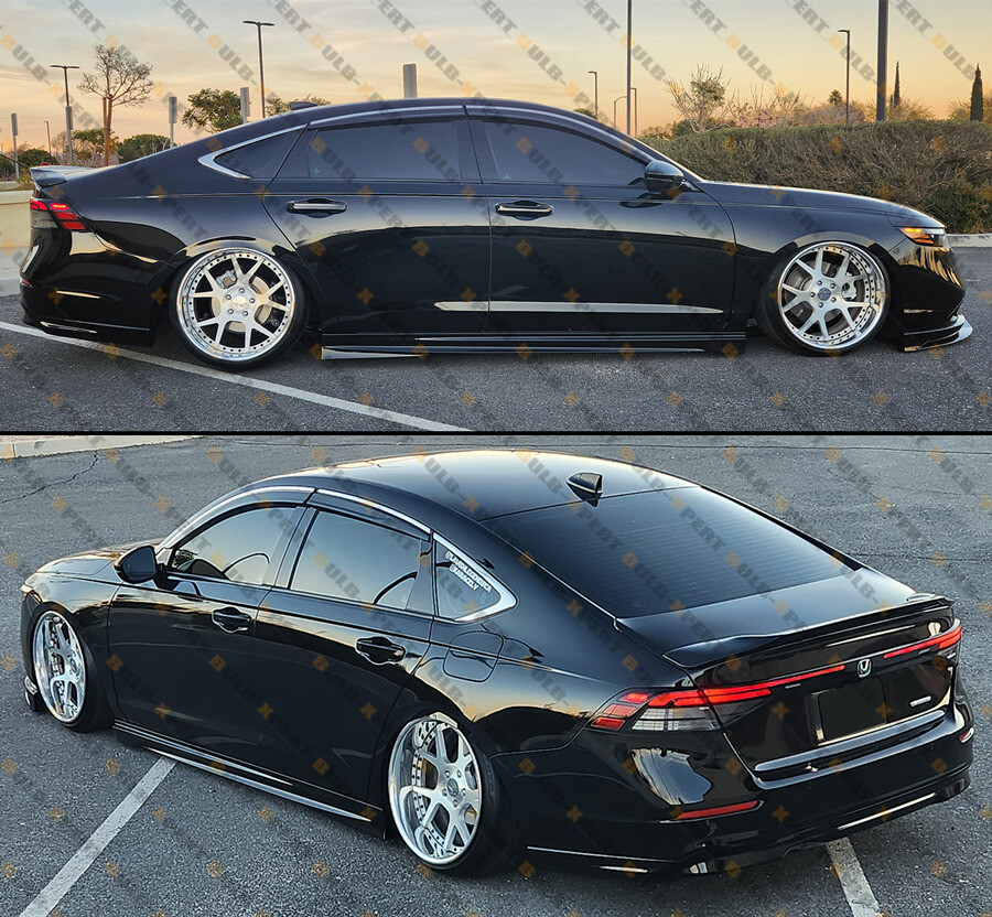 For 2023-2024 Honda Accord Akasaka JDM Gloss Black Add On Side Skirt Extensions