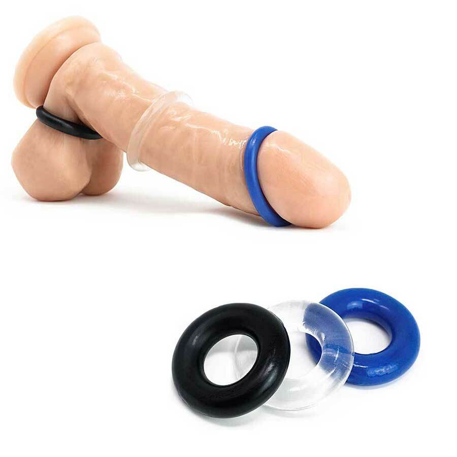 Cock Ring Stay Hard Penis Enhancer 3 Pack Erectile Dysfunction Sex Toy Men ED