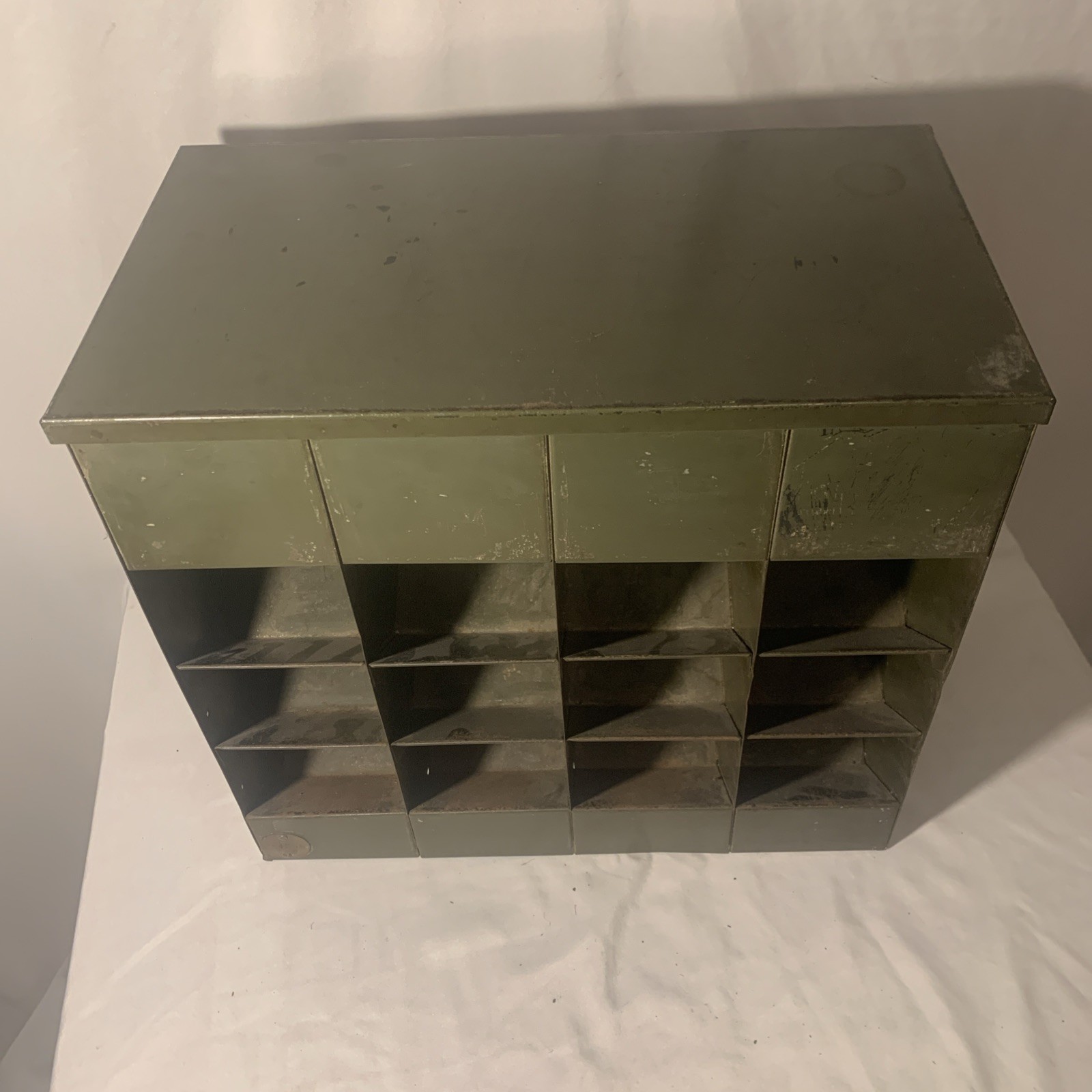 LYON Green Metal Steel Cabinet Parts Bin Tools Organizer Military