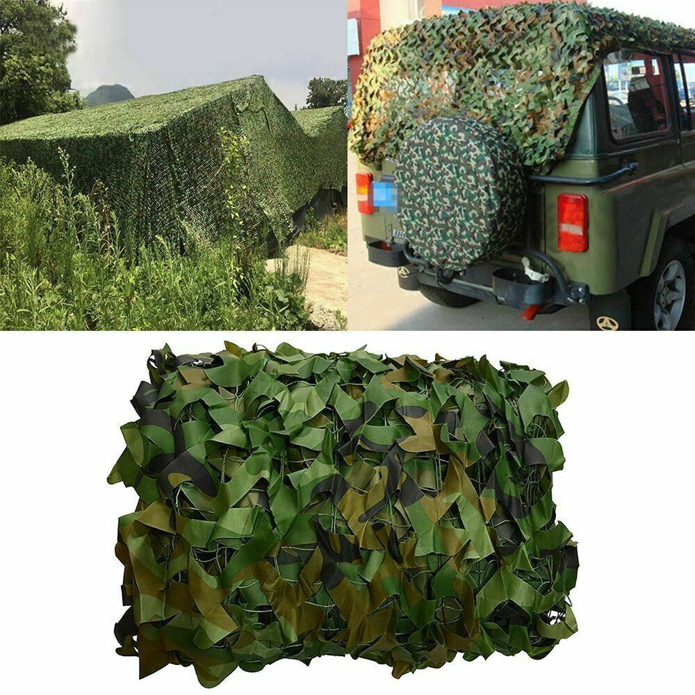 13-26Ft Military Woodland Camouflage Netting Cutable Camo Net Camping Hunting