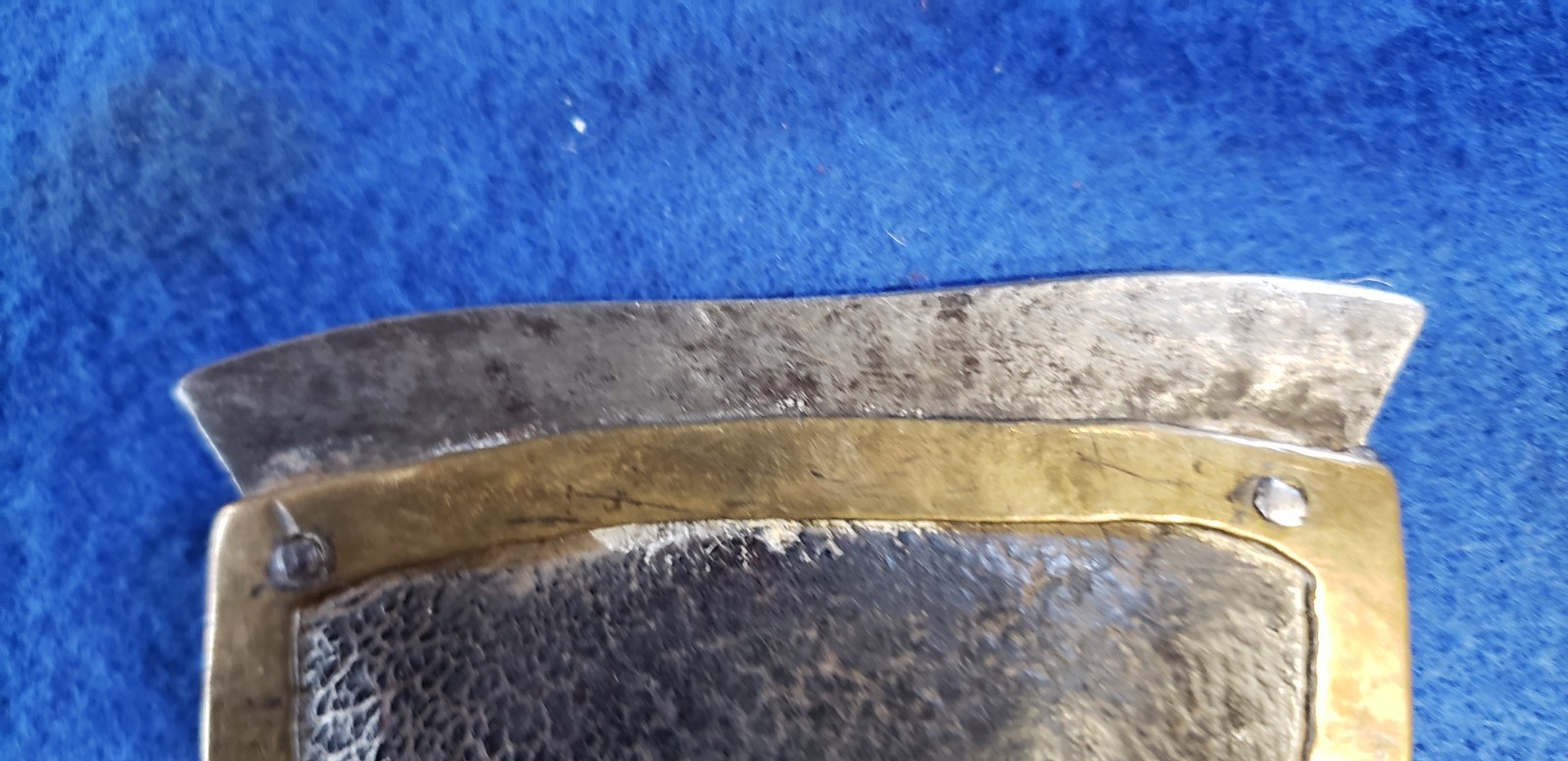 Antique Tibetan Fire, Flint Striker with Pouch Brass and Leather