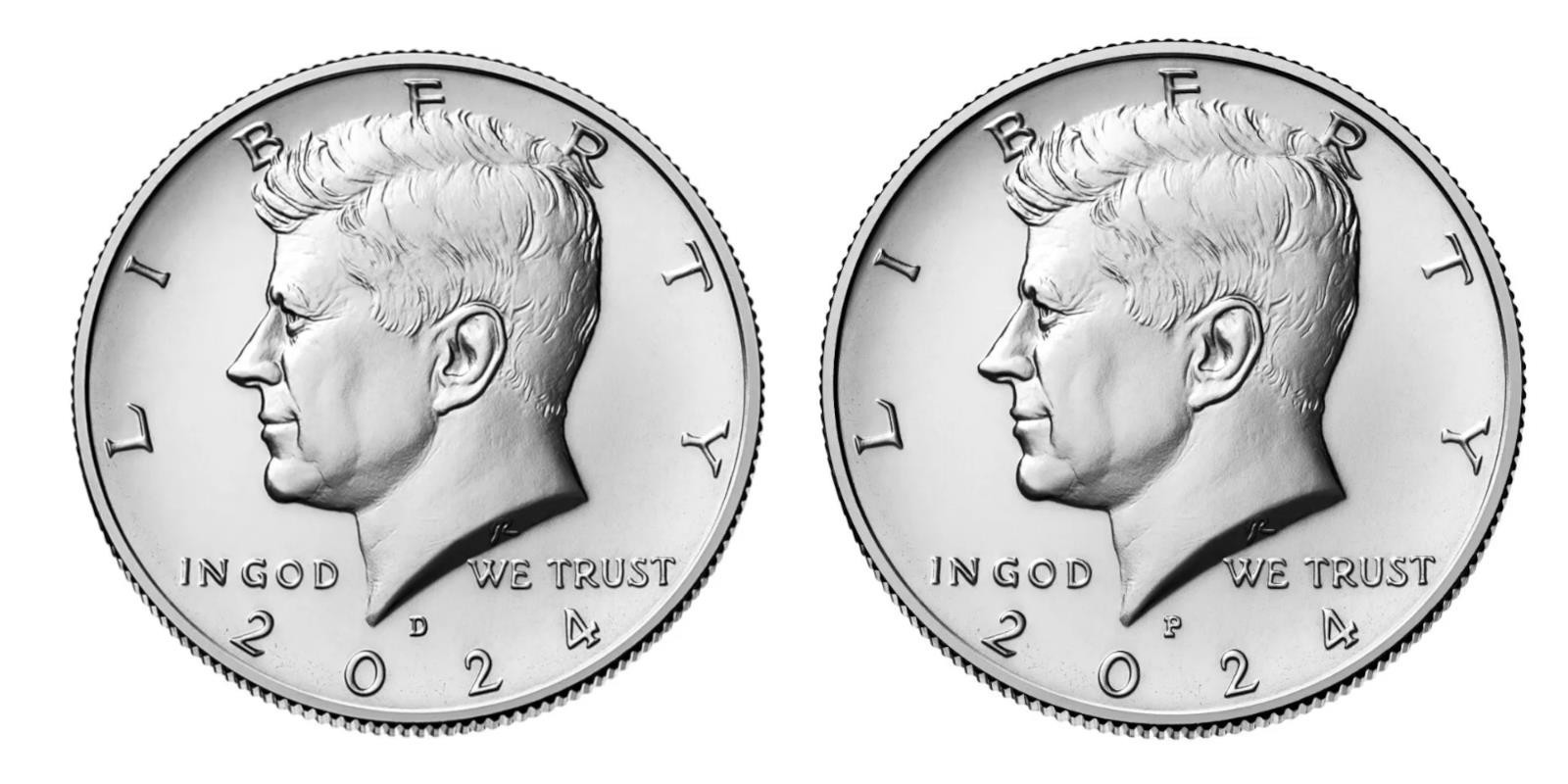 2024 P&D Kennedy Half Dollar Uncirculated (Set Of 2 Coins) - FREE SHIPPING