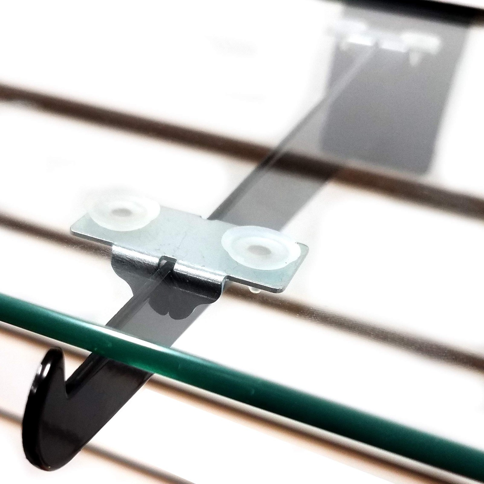 Center Shelf Rest Clip & Rubber Cushion for Brackets to Hang Glass, Wood Or M...