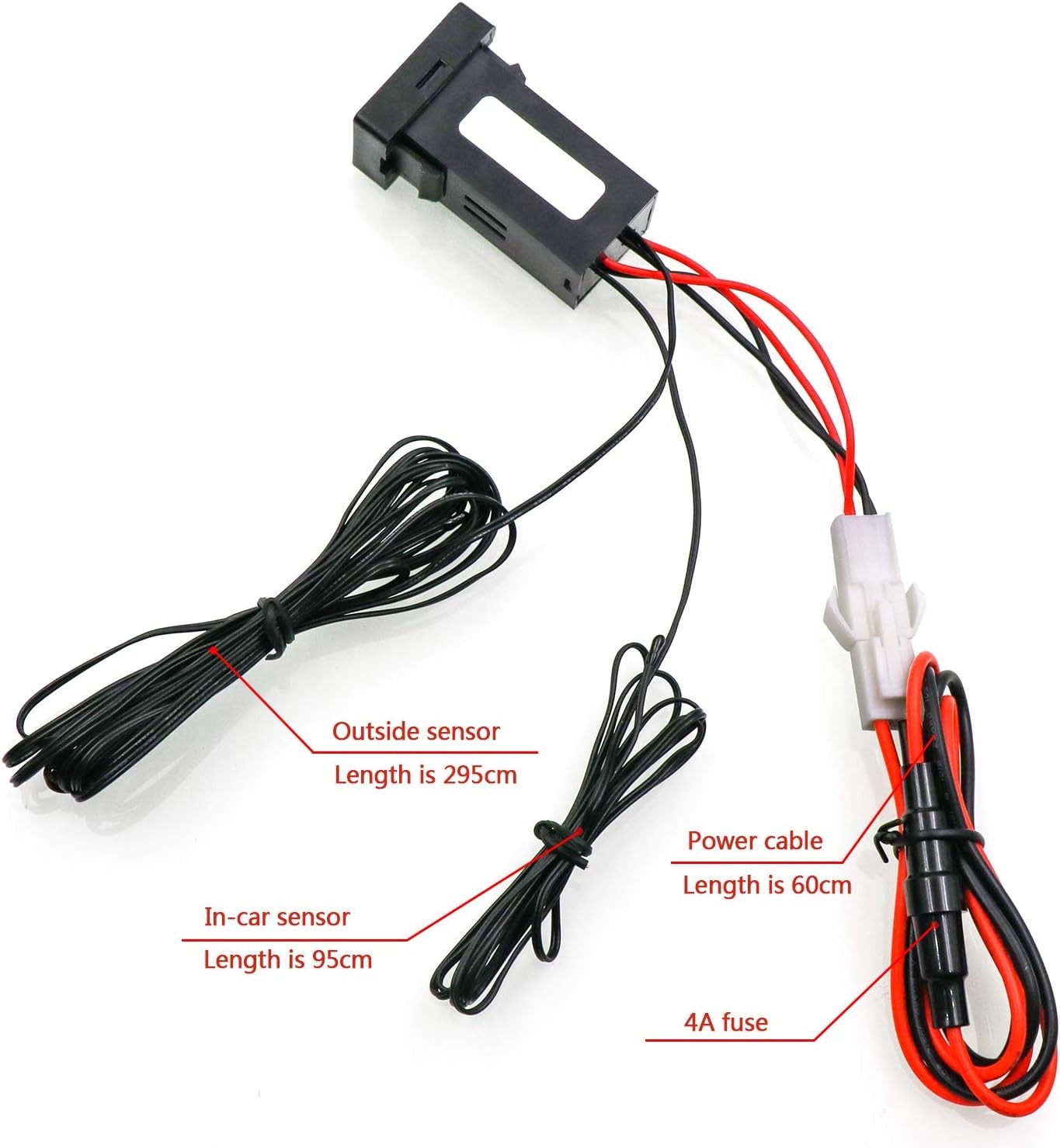Car Internal and External Temperature Display, Fahrenheit Temperature, Dual Temp