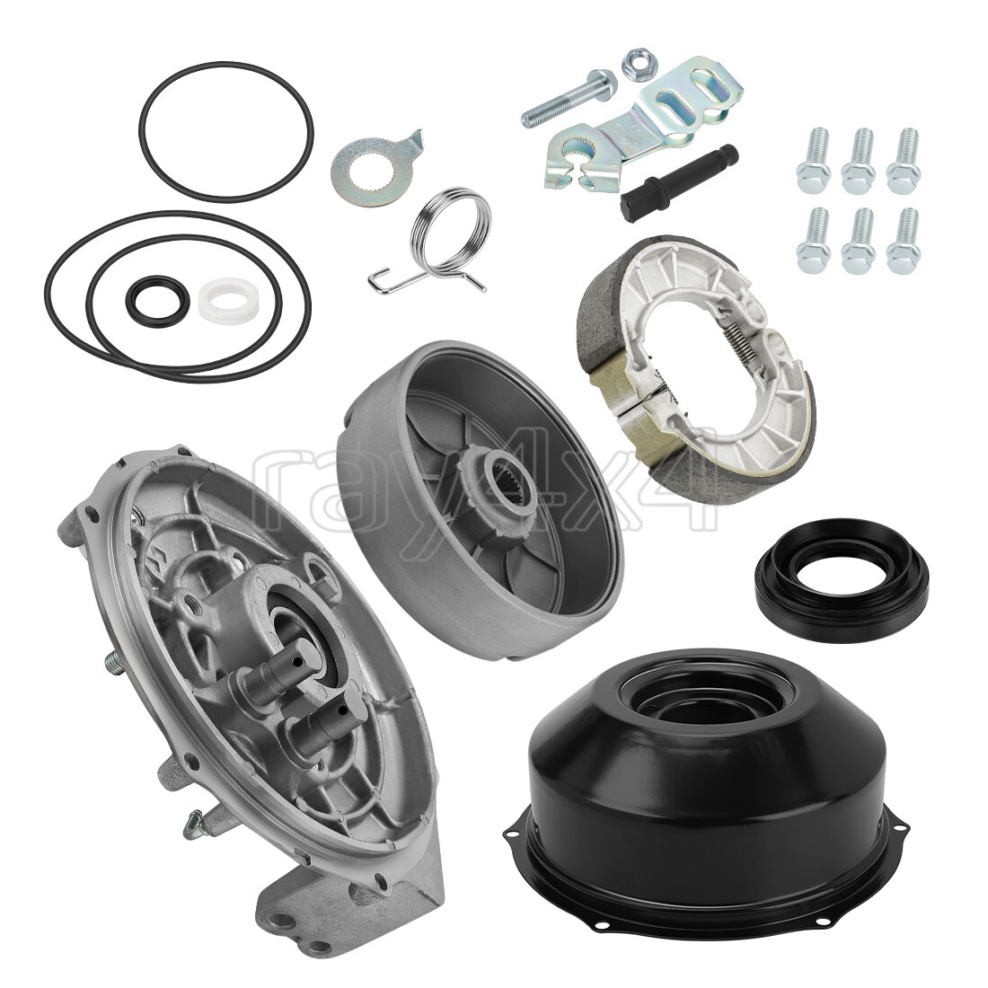 Rear Brake Drum Hub Plate Cover Bearing Seals Kit for Honda TRX400FW 1995-2003