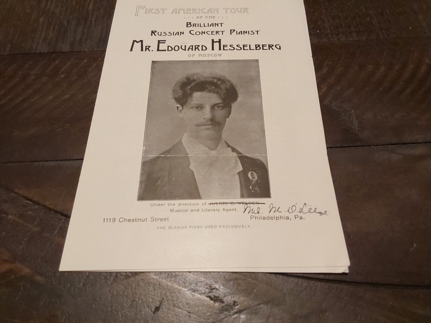 Russian Pianist Composer EDOUARD HESSELBERG 1890s First American Tour Program