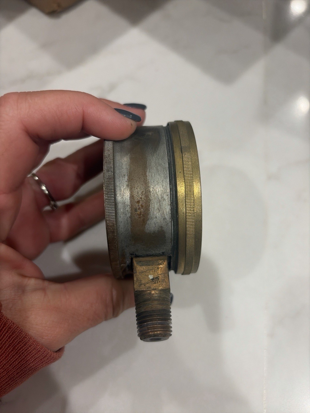 Vintage U.S. Gauge Co NY 0–50 PSI Pressure Gauge 2½” Brass Steampunk Industrial