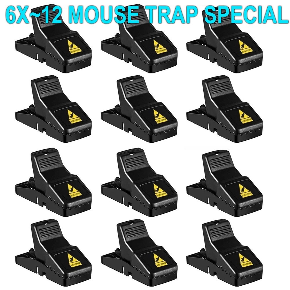 6~12X  Pack Mouse Traps Rat Mice Killer Snap Trap Power Rodent Heavy Duty Pest