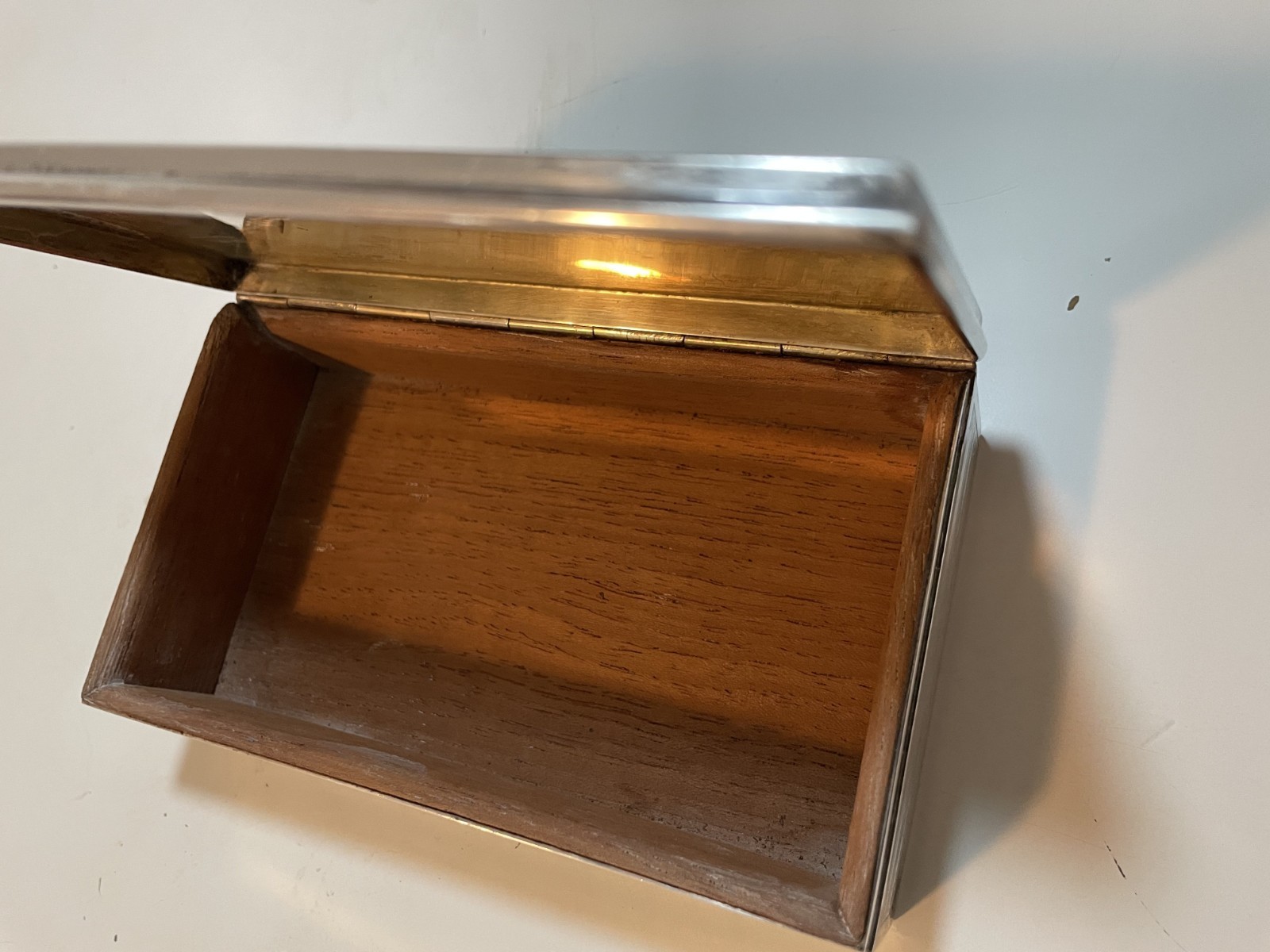 Ahrendt & Kautzman Sterling Silver Box c1920 Gilt Interior Wood Lined