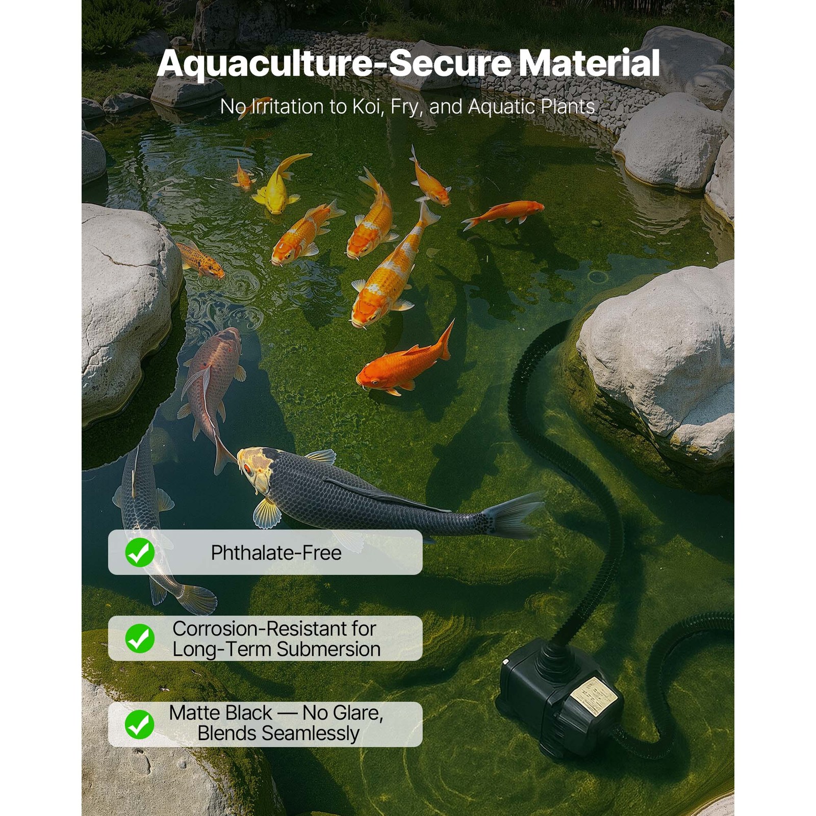 Uimoso 21 ft Flexible PVC Pond Tubing 1 in Inner Diameter, Corrugated Drain Hose