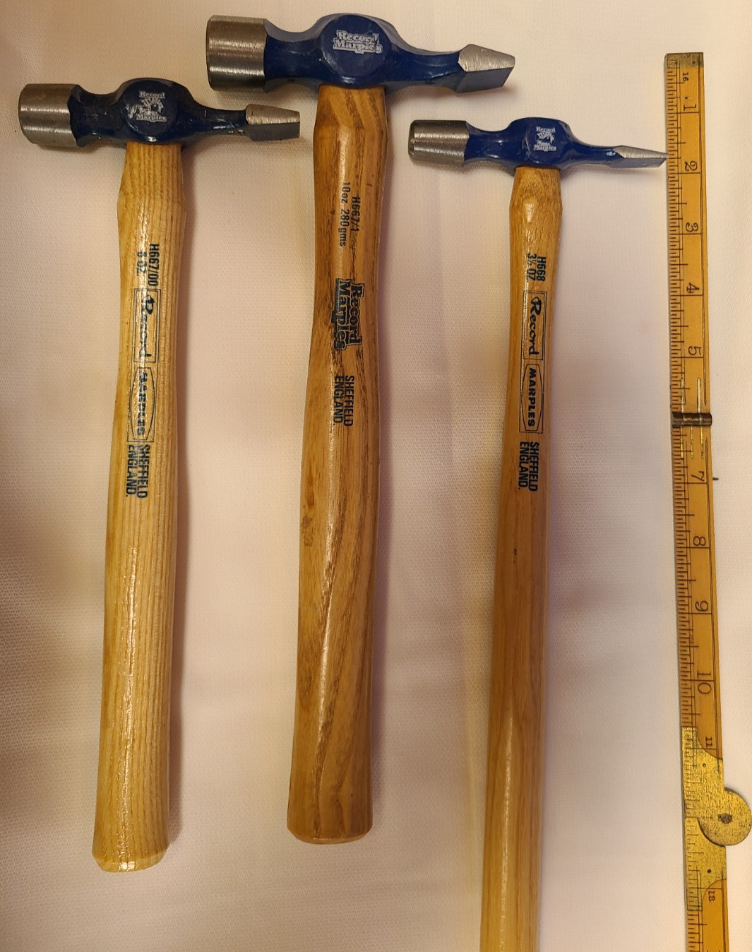 Marples Record Cross Peen Hammer Sheffield Eng. Set of 3