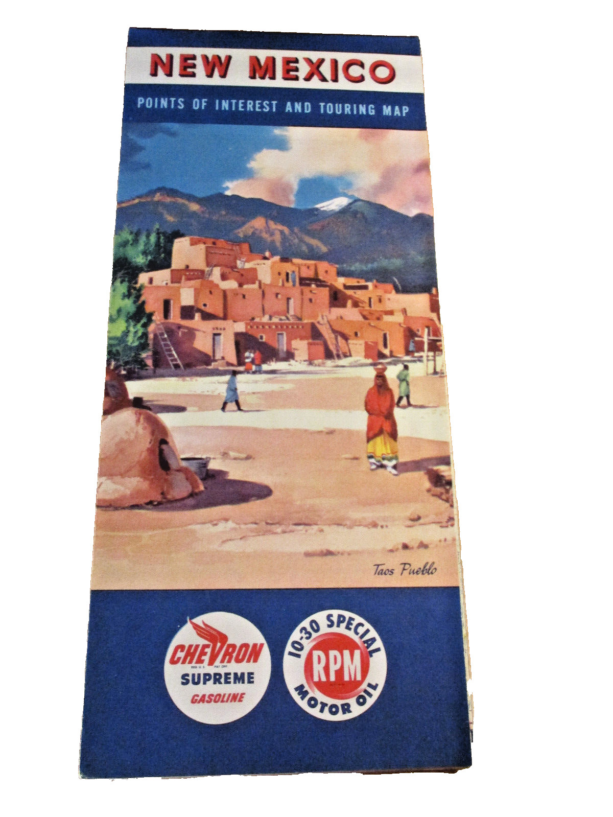 1950's Chevron Standard Oil Company New Mexico Road Map / Look!