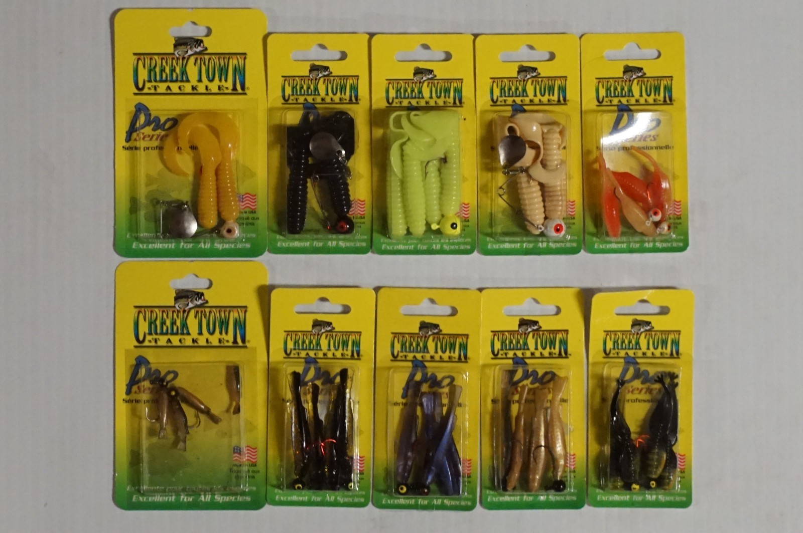 30 Packs - Creek Town Plastic Fishing Lures - Frogs, Grubs, Minnows, Crawfish