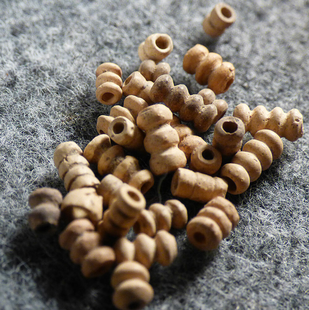 (20) Pre-1600 Cherokee Indian Terracotta Trade Beads Ancient Beads Nice Patina