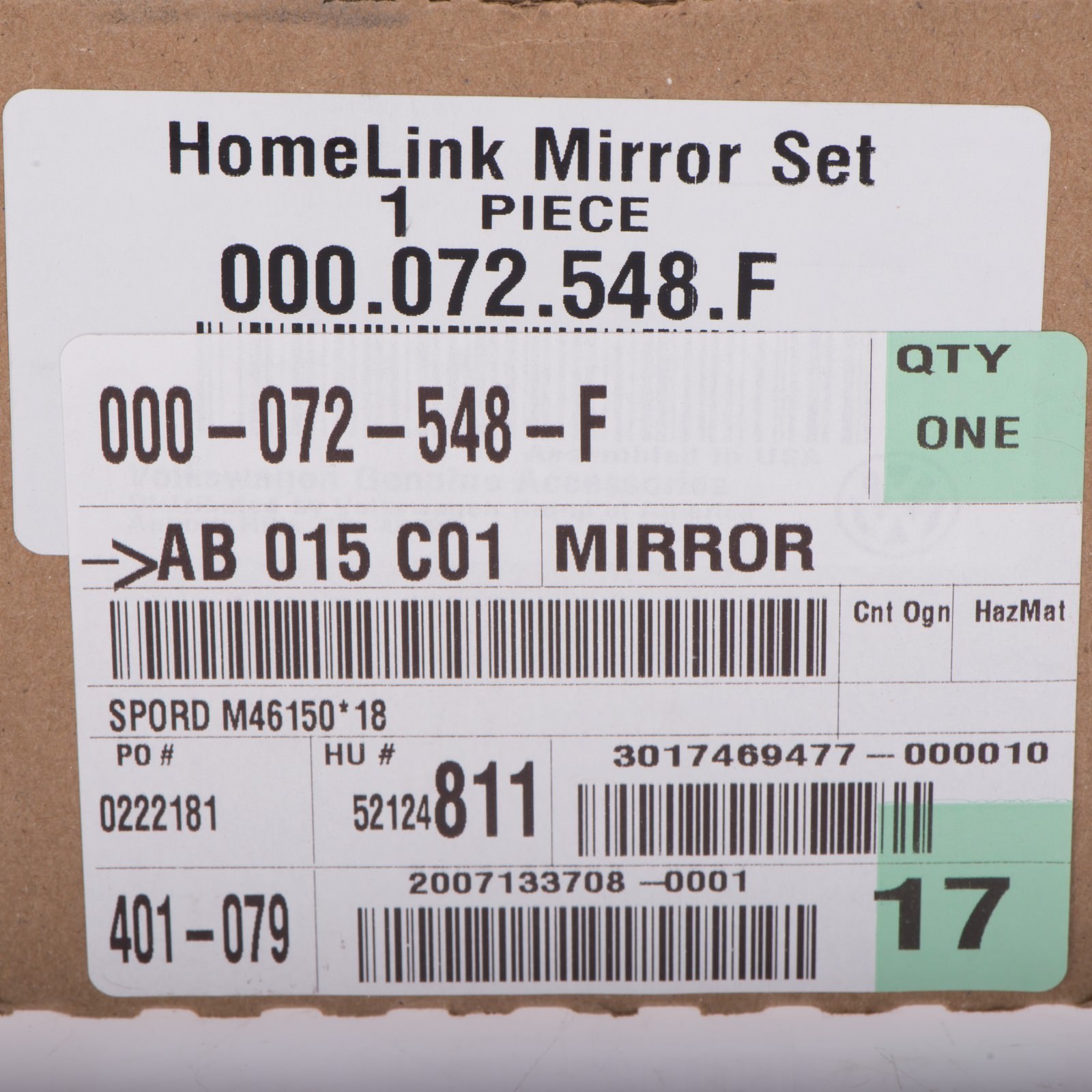 VW Volkswagen Enhanced Rear View Mirror With HomeLink Alltrack Atlas Golf Tiguan