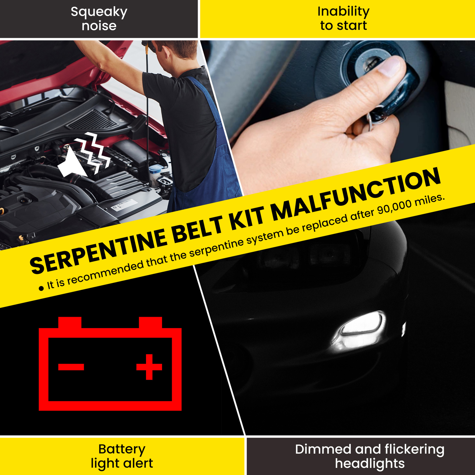 Serpentine Belt Component Kit for Honda Accord Odyssey Pilot Acura MDX ZDX TL