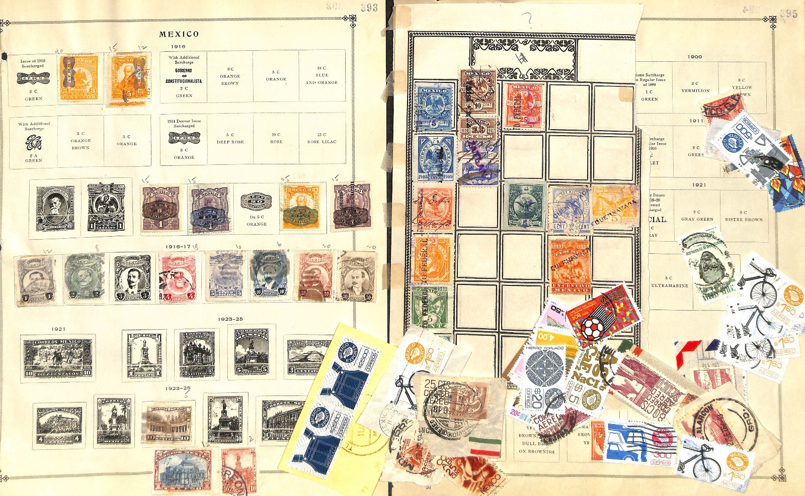 Mexico Stamp Collection on 18 Scott International Pages, 1856-1961 (BG)