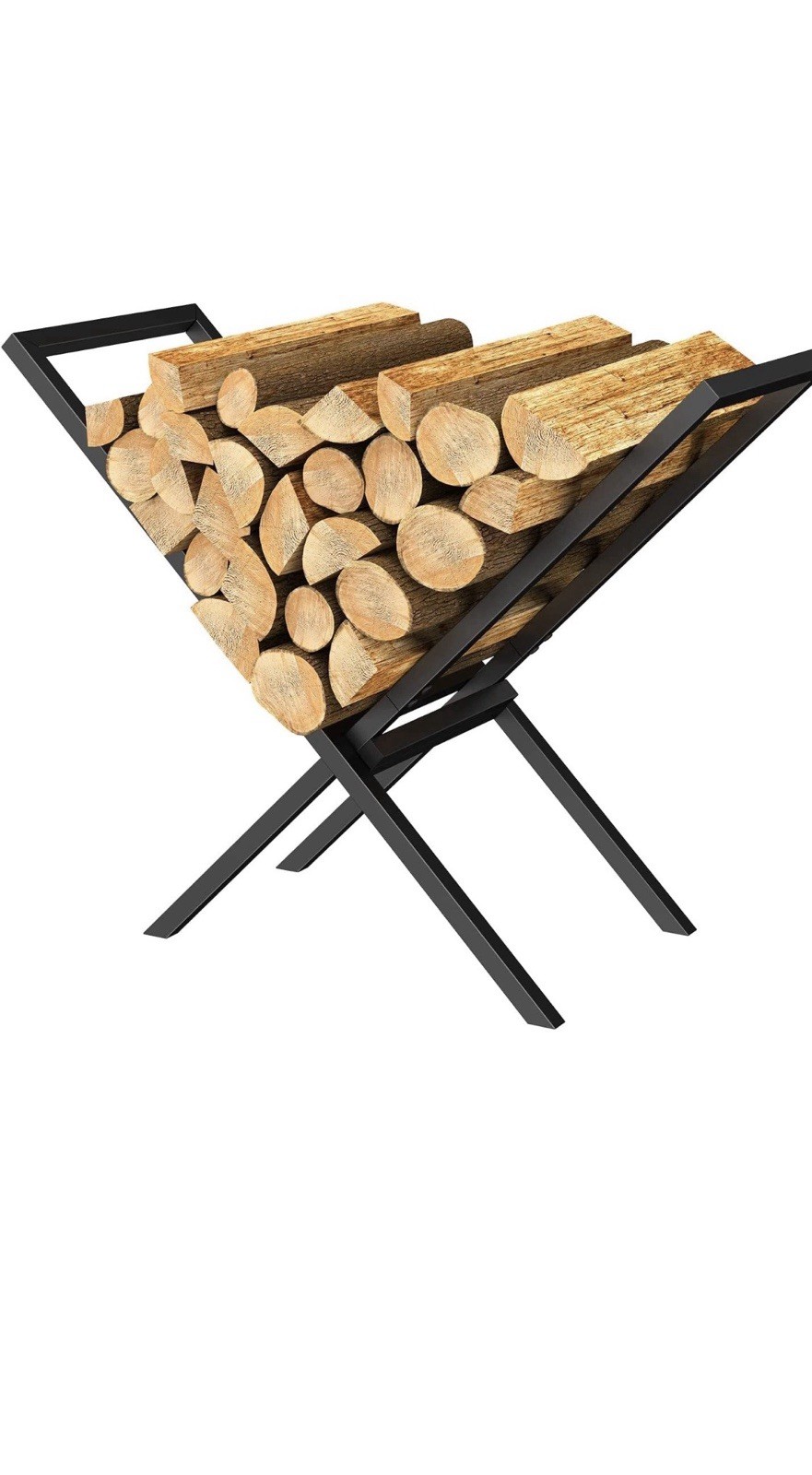 Decorative Metal Fireplace Log Holder Stand – Firewood Rack Indoor