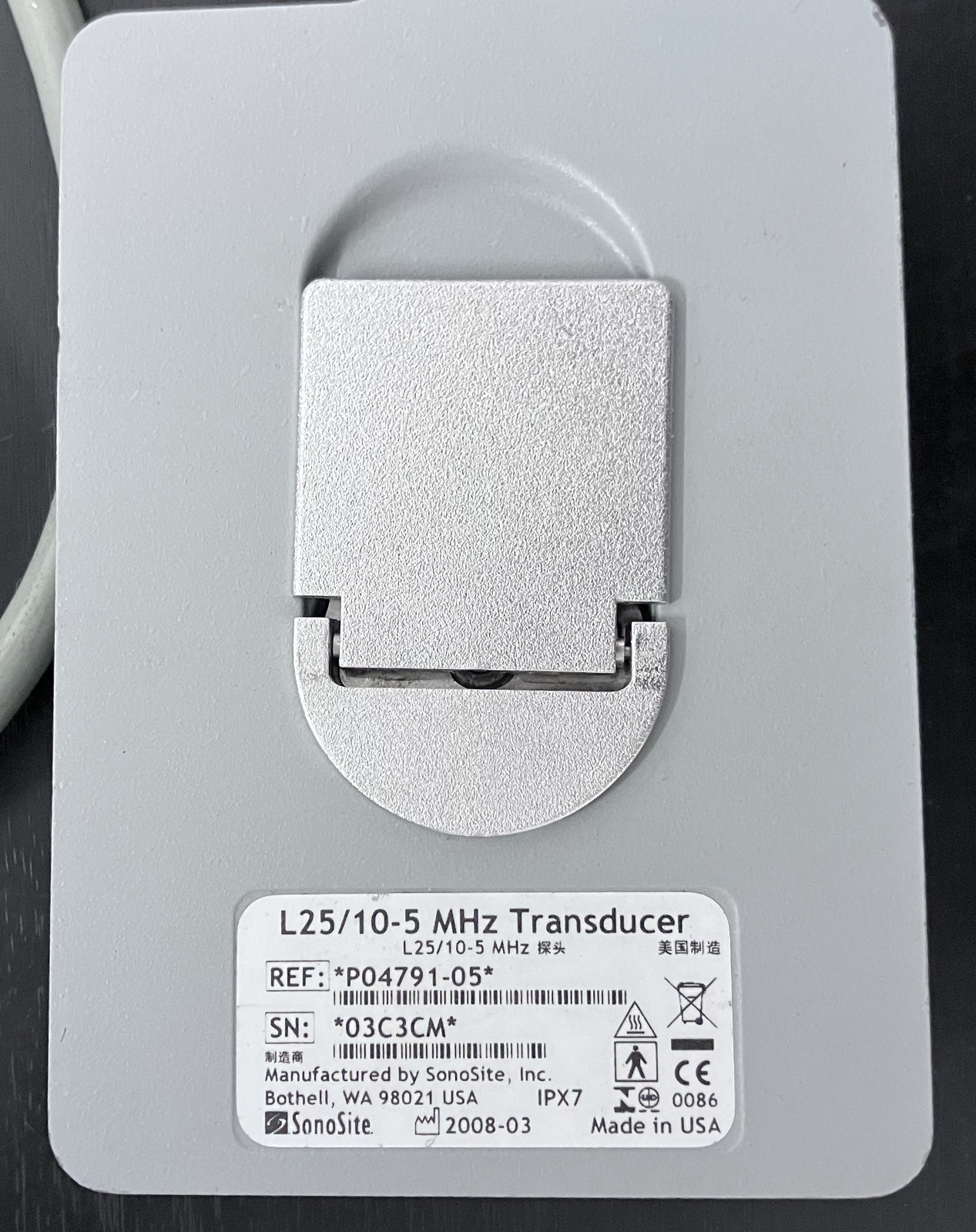 Sonosite L25 /10-5 MHz Linear Array Ultrasound Transducer Probe REF P04791-05