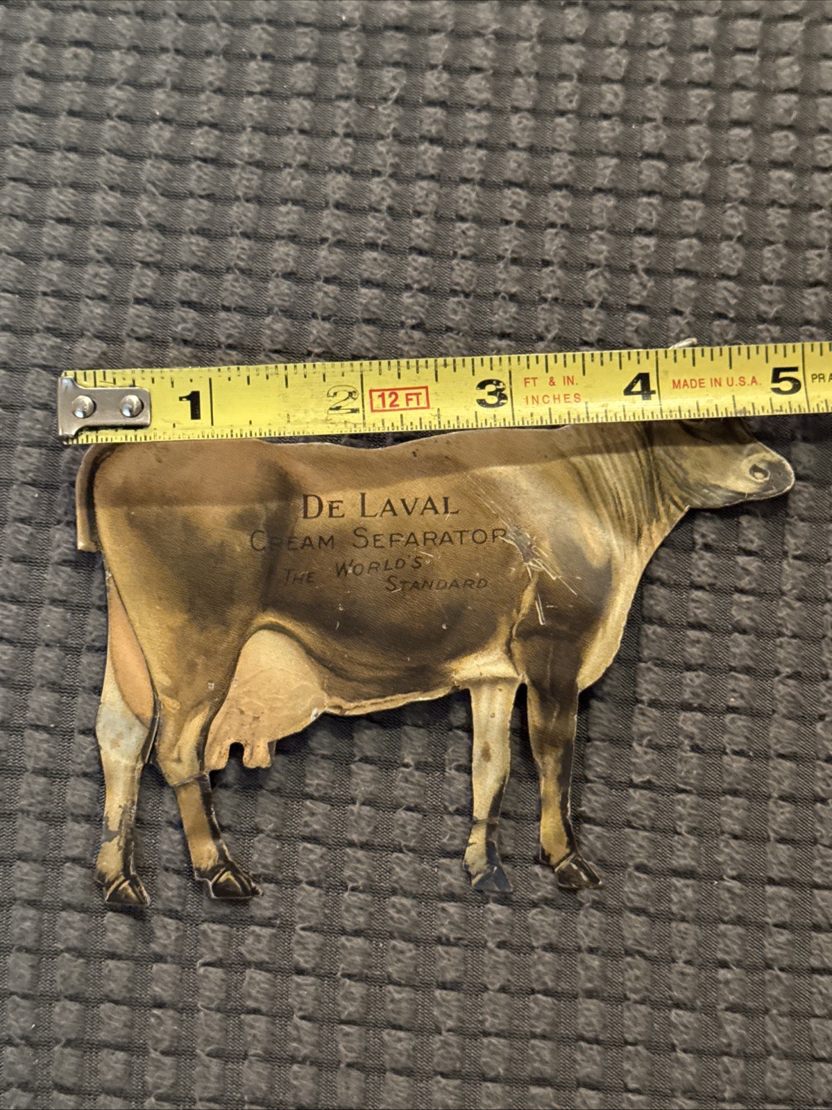 De Laval Cream Separator Advertising Tin Die Cut Cow