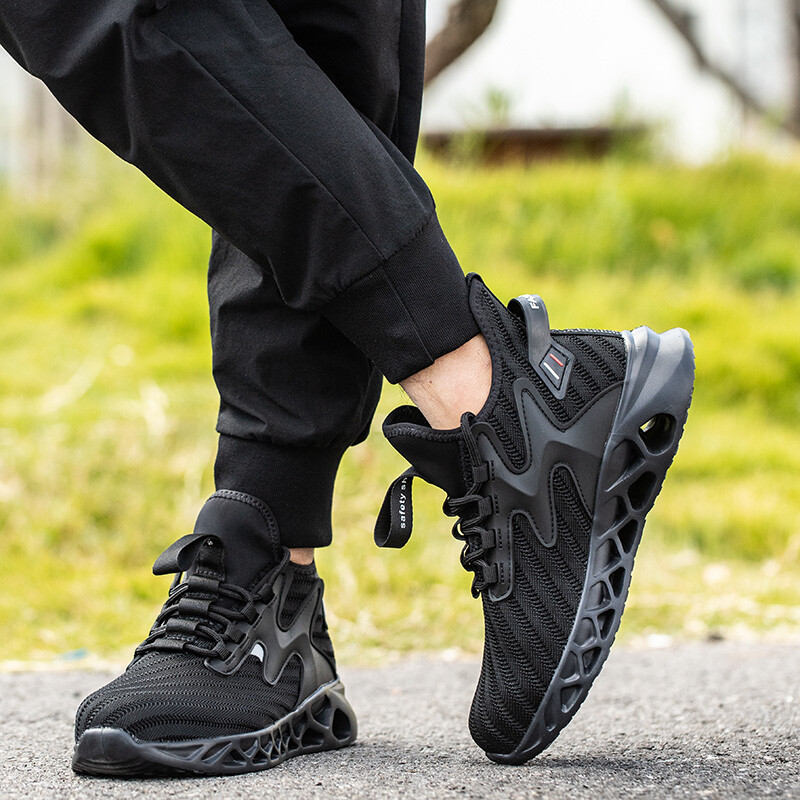 Mens' Sneakers Safety Work Shoes Steel Toe Anti-smash Boots Indestructible Shoes