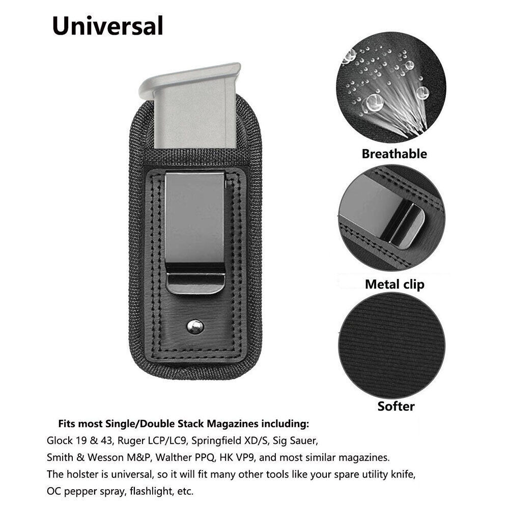 3 Pack Tactical IWB Magazine Pouch for .40 .45 .22 9mm Pistol Mag Holder Holster