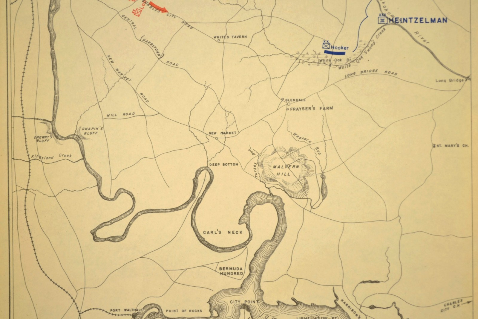 Battle of Seven Pines Map Henrico County Virginia Richmond May 31st 1862