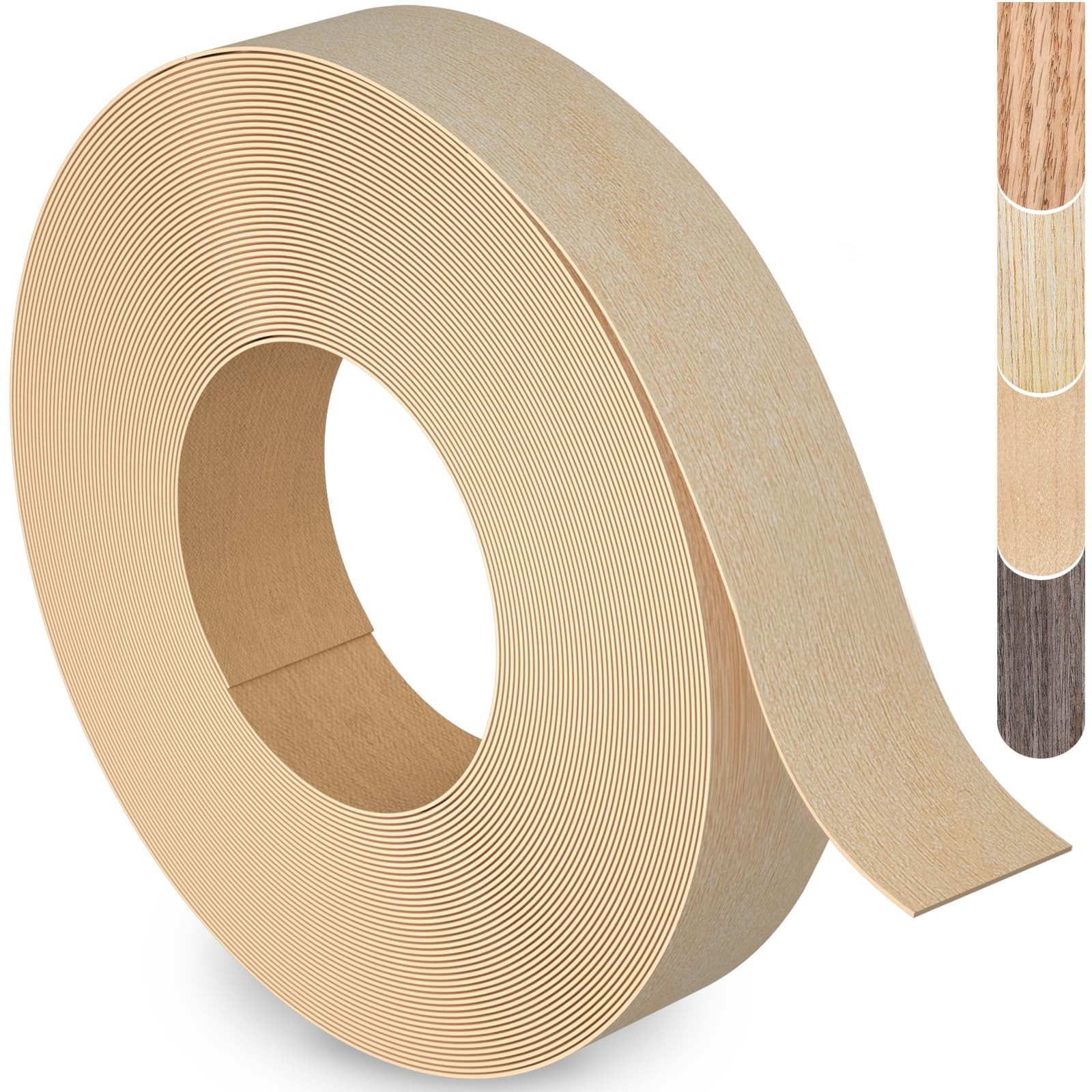ZYJT Birch Edge Banding, 3/4 inch x 50ft roll of Veneer Edge Banding Pre-glue...