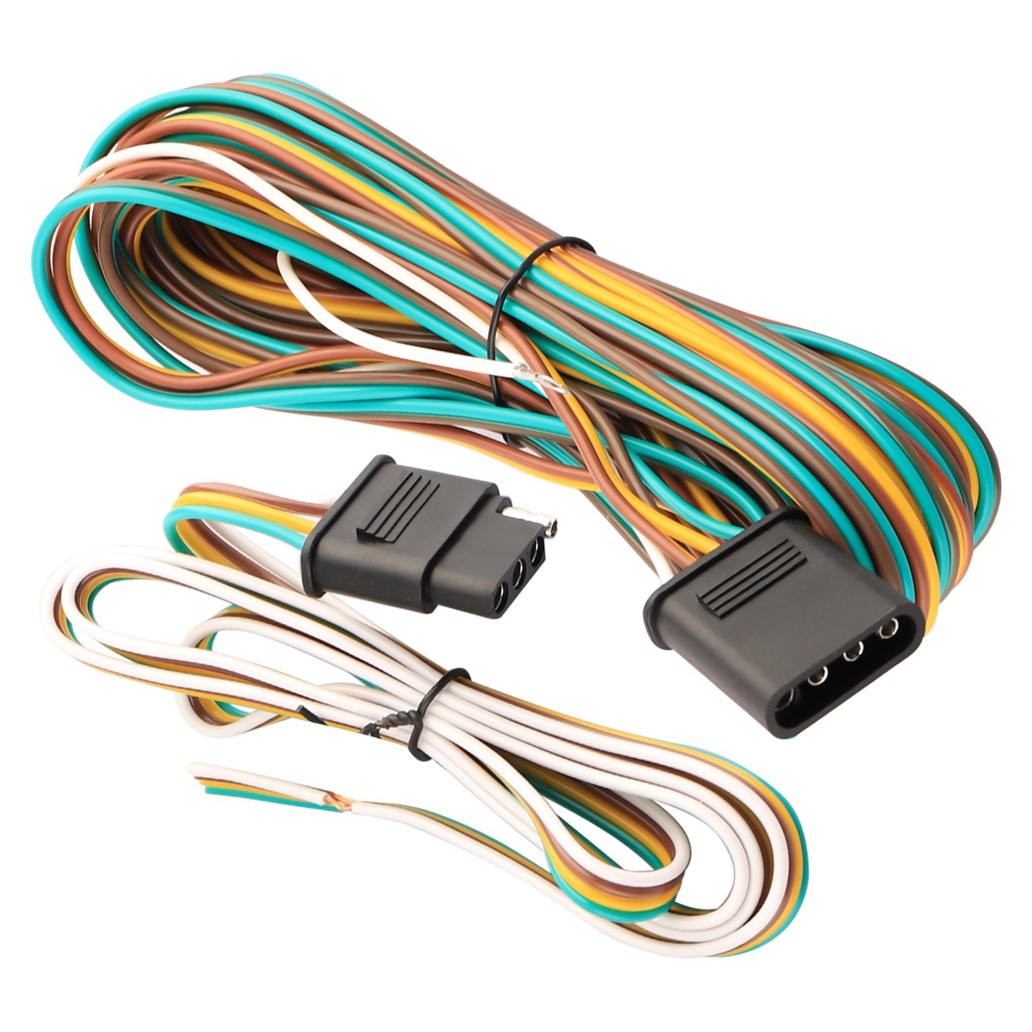 25' 4 Pin Flat Trailer Wiring Harness Kit Wishbone Style for Trailer Tail Lights