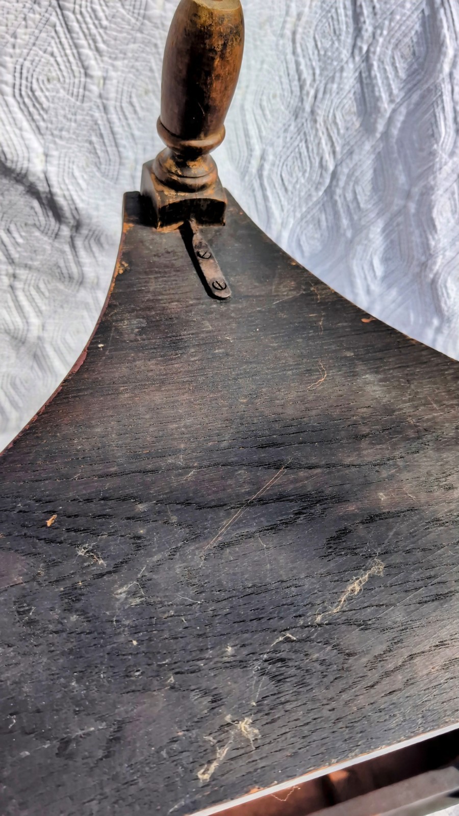 Ornate Demilune Table Half Moon Solid Dark Wood Unique Entry/Hall 25"T