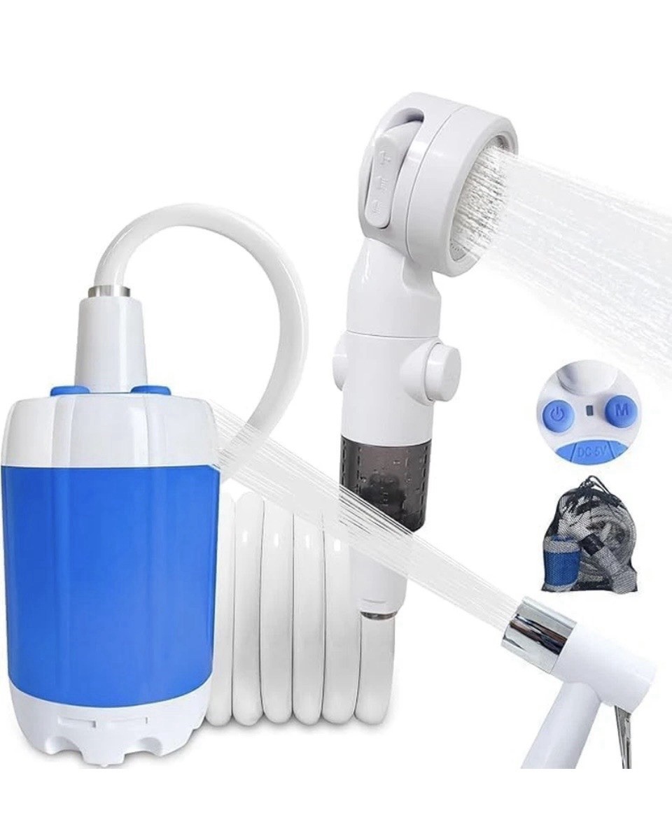 Ann Katy Portable Camping Shower Set Outdoor Camp Electric Pump Rechargeable NEW