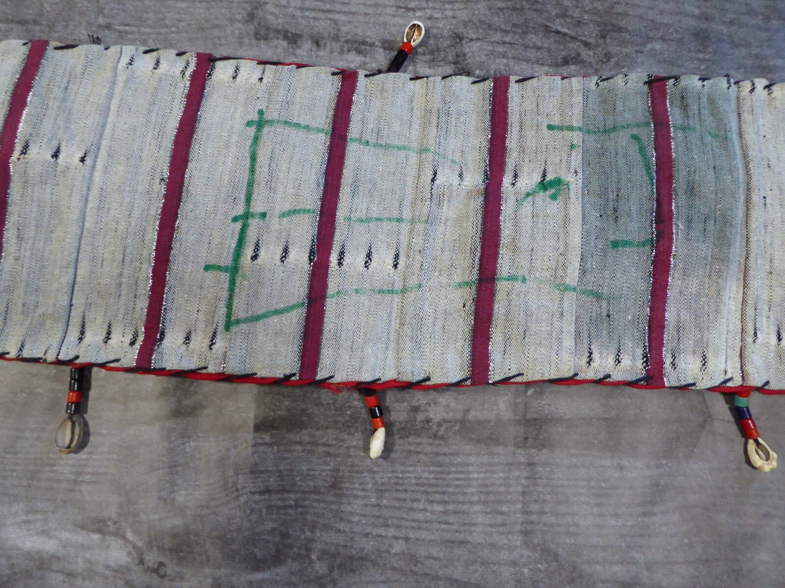 African Tribal Ceremonial Beaded Art Wall Hanging Cowrie Shell 3D Elephant Mask