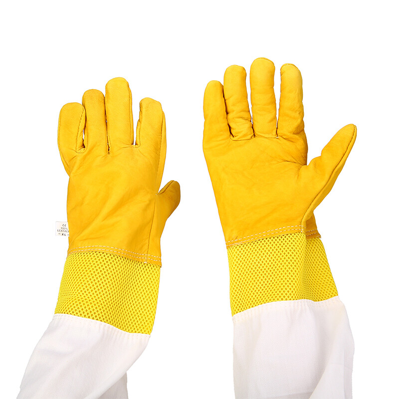 Breathable Bee Beekeeper Gloves Sheepskin Gloves  Ventilated Mesh  Beekeeping