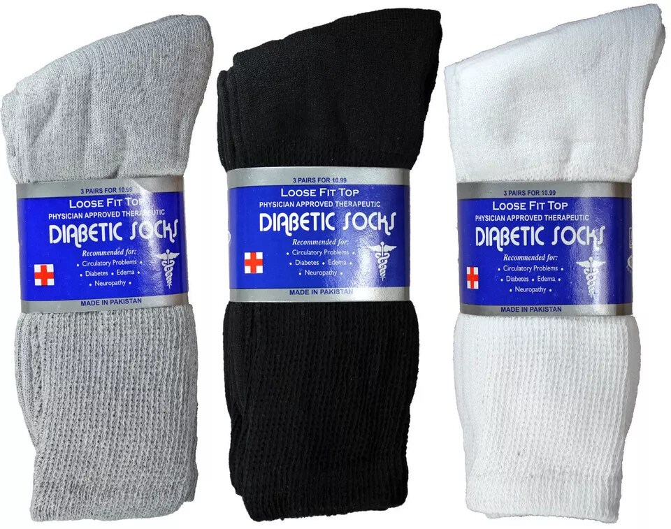 Wholesale Bulk Mens Diabetic Crew Socks Health Circulatory Size 9-11,10-13,13-15