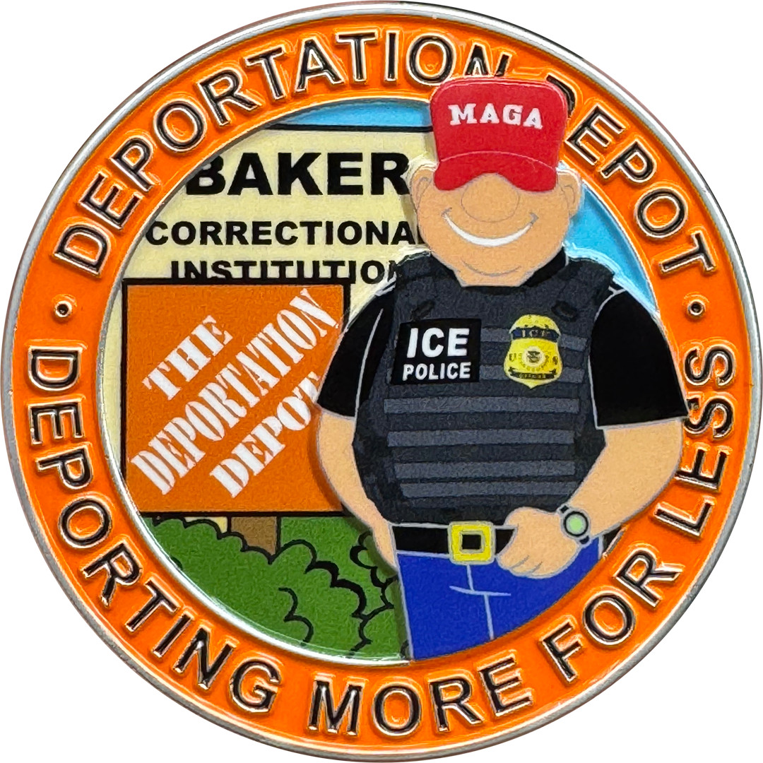 EL7-8 Deportation Depot new Alligator Alcatraz ICE Agent Challenge Coin Baker Co