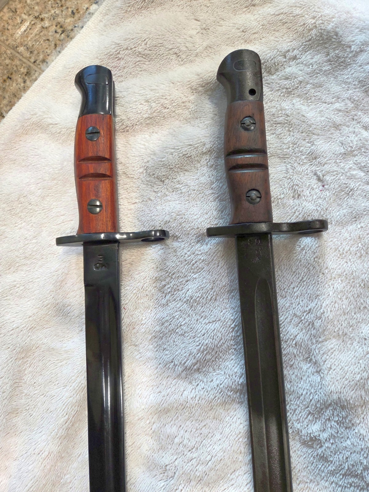 Real U.S. WWI Winchester Built M1917 Enfield Bayonet and a Repro also