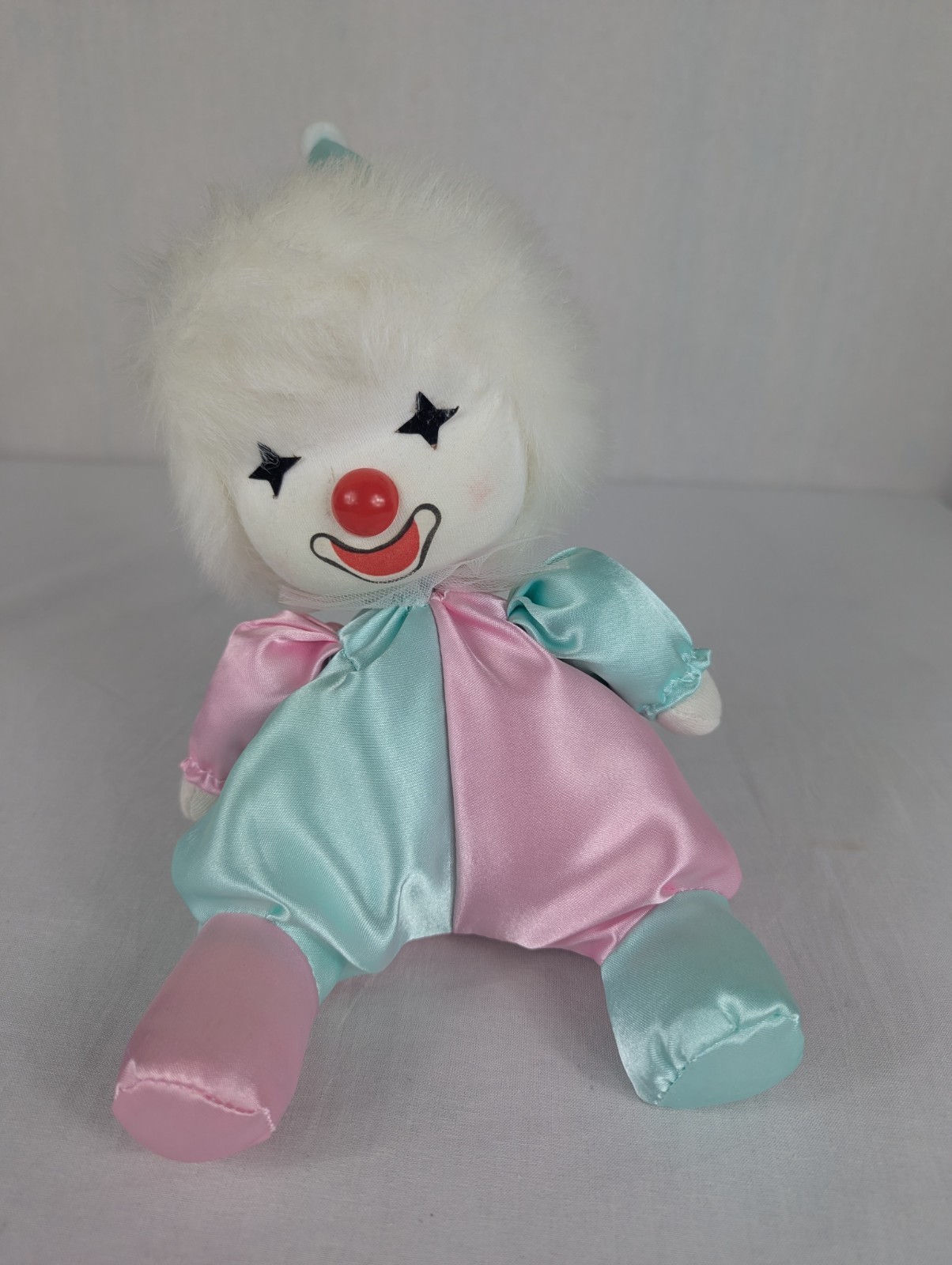 Vtg 80s Clown Wind Up Musical Doll Moveable Head Collectible Circus Poter WORKS