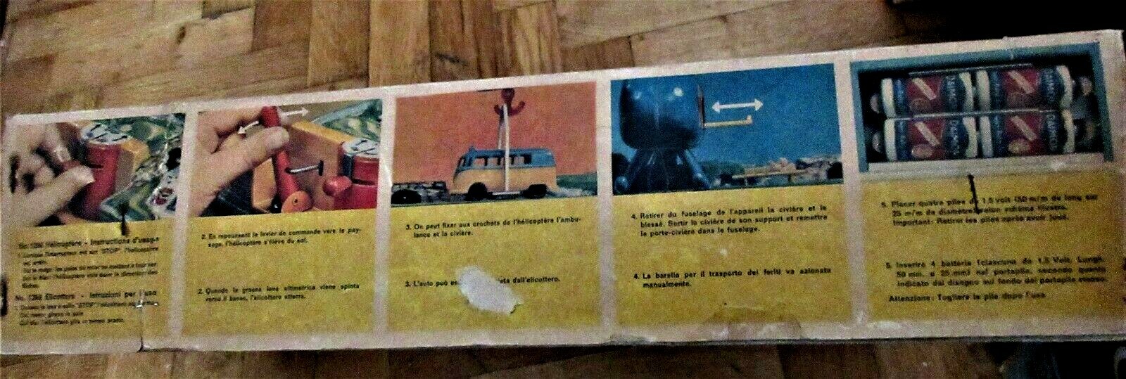 VINTAGE RARE BILLER TINPLATE 1299 RESCUE HELICOPTER REMOTE CONTROL BOXED