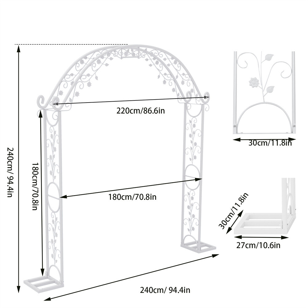Extra Sturdy Metal Arbor Wedding Arch Garden Trellis Pergola Stand Backdrop Deco