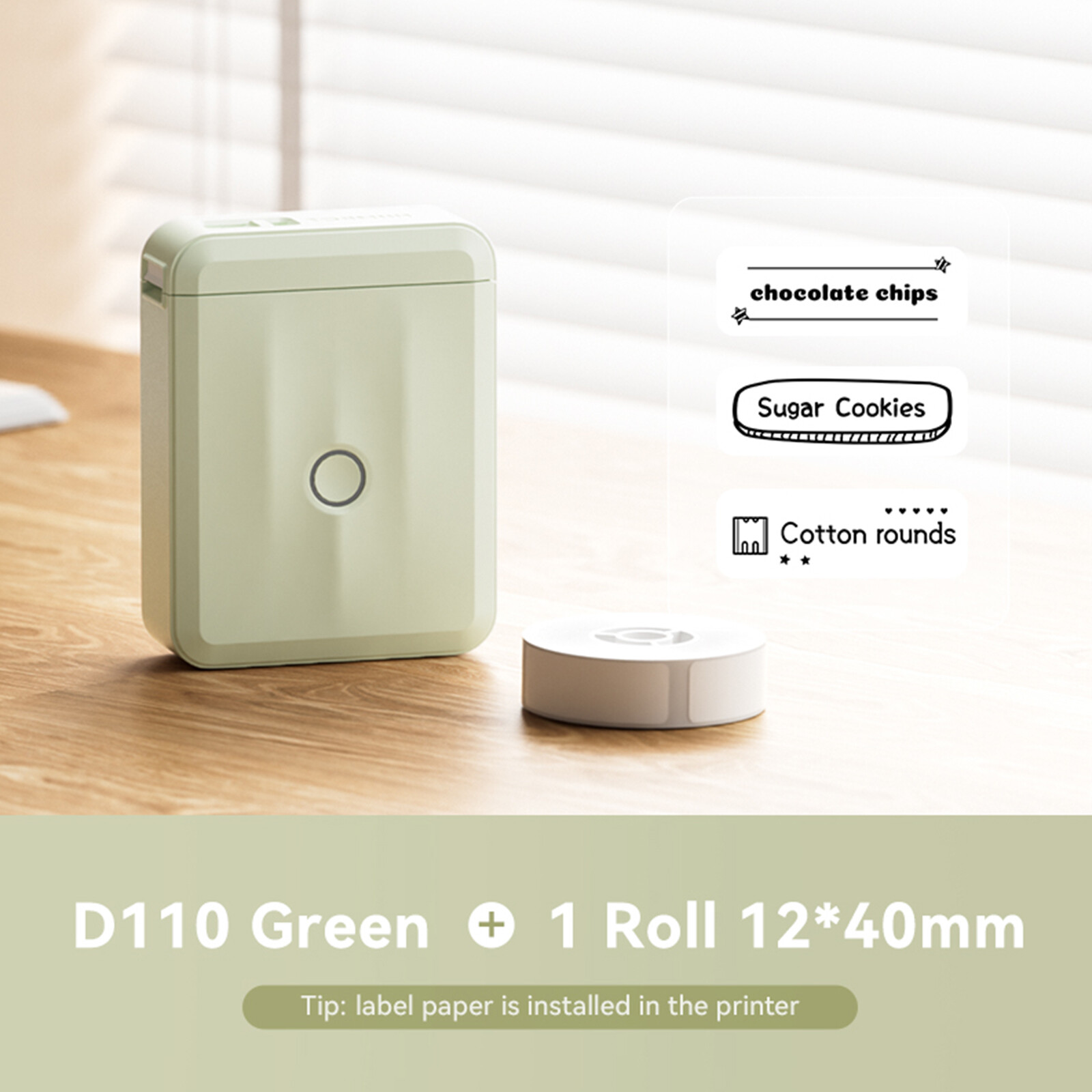 NIIMBOT D110 Bluetooth Label Maker with Tape Portable Thermal Label Printer