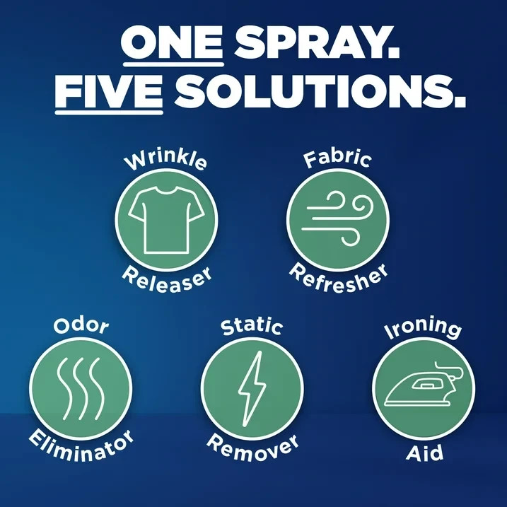 Downy Wrinkle Releaser and Refresher Fabric Spray, Crisp Linen Scent,