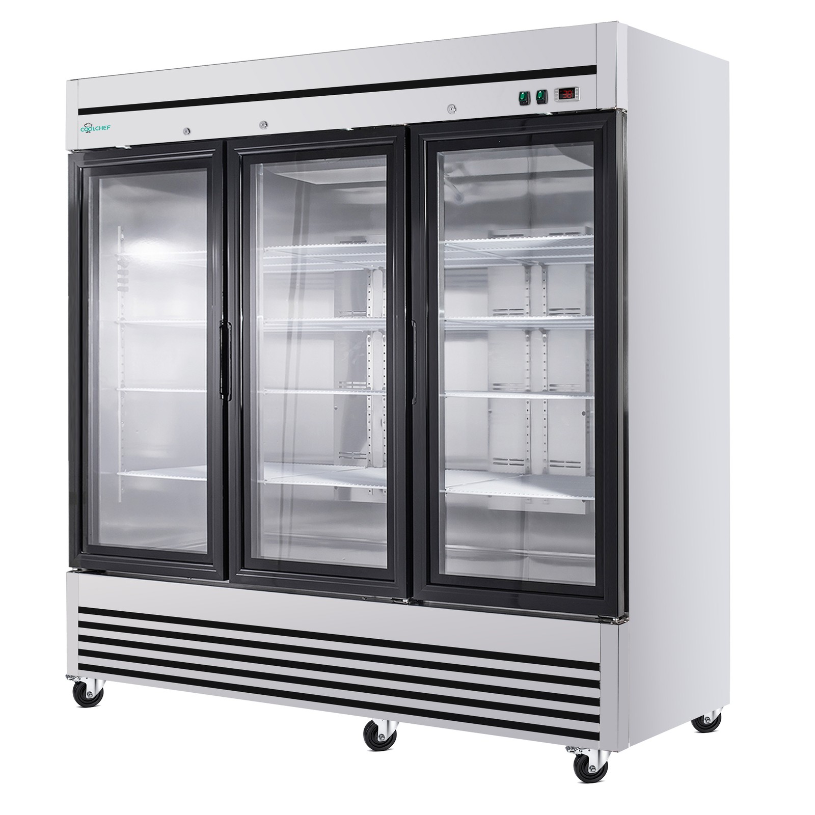 72 Cu. Ft Commercial Glass Door Refrigerator Triple-Door Merchandiser Cooler