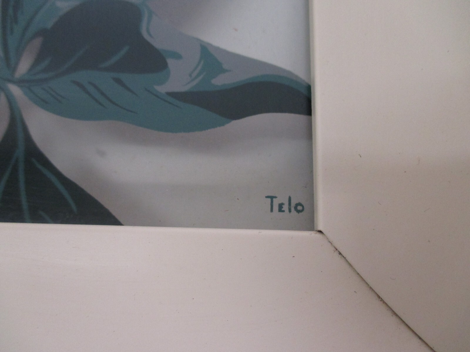 2 Vtg Reverse Painted Glass Floral George Telo Shadow Light Box Lighted Wall Art