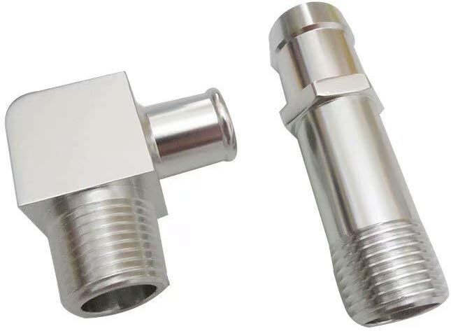 2PCS Heater Hose Fitting 3/4" Water Pump 5/8" Intake For Chevy SBC V8 Engines