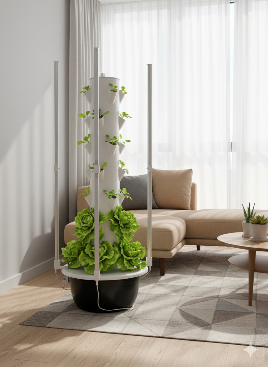 7-Tier Vertical Aeroponic Growing Tower System - 28-Plant Capacity Indoor Hydrop