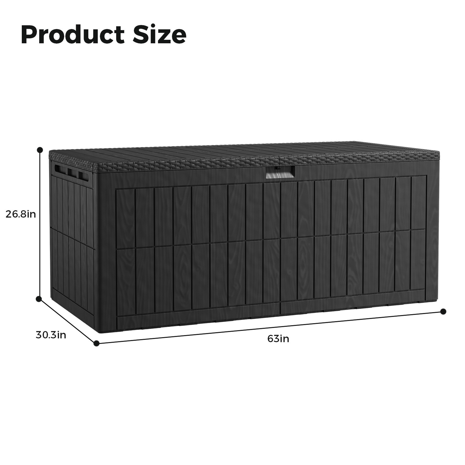 220 Gallon Box Storage Outdoor WaterProof Resin Deck Box Bench for Patio Garden