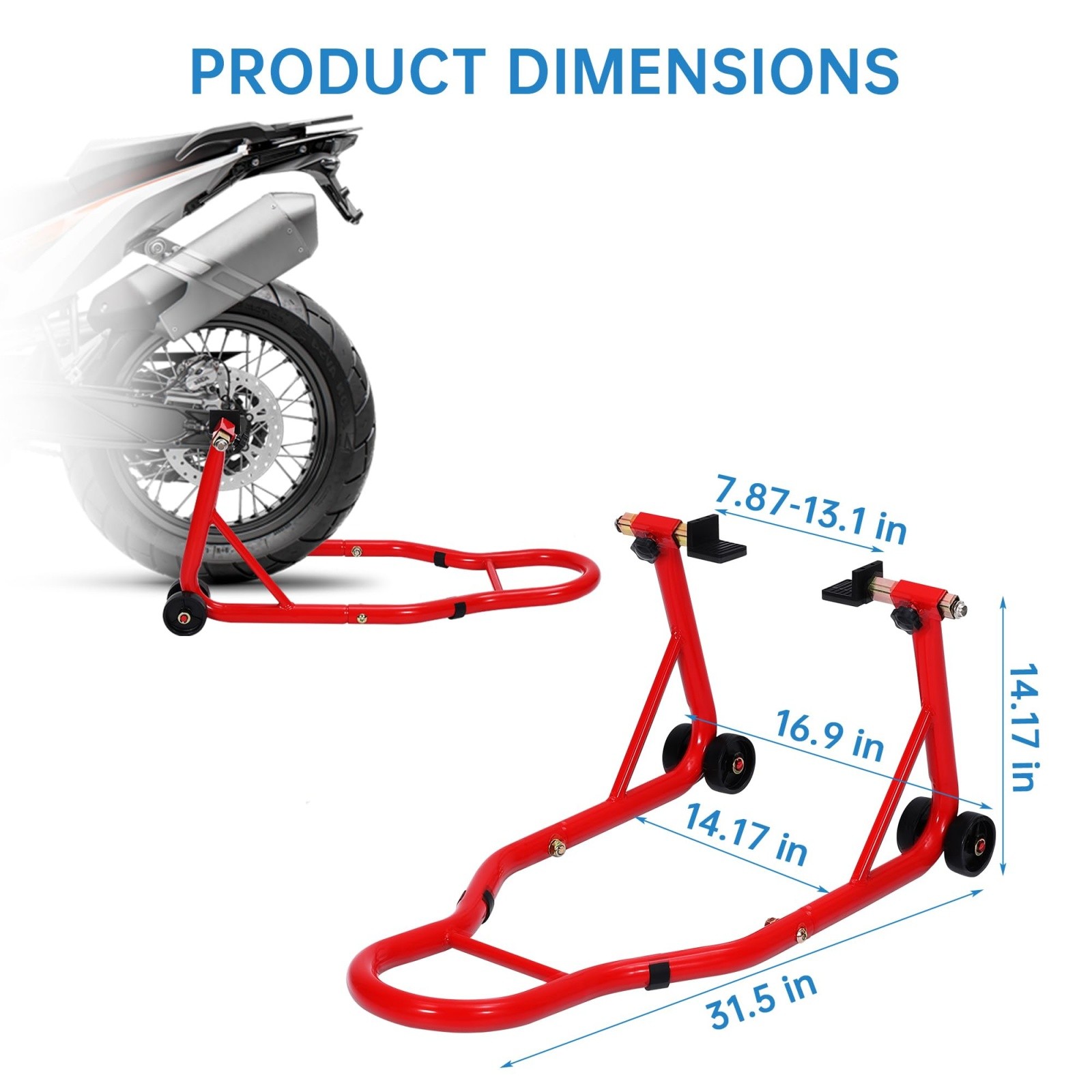 Motorcycle Stands Front and Rear 900 LB Heavy Duty Front & Rear Wheel Lift Combo