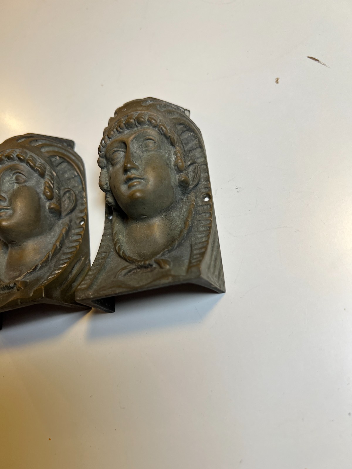 2: Antique Cast Brass Egyptian Revival Furniture Mounts Architectural Appliques